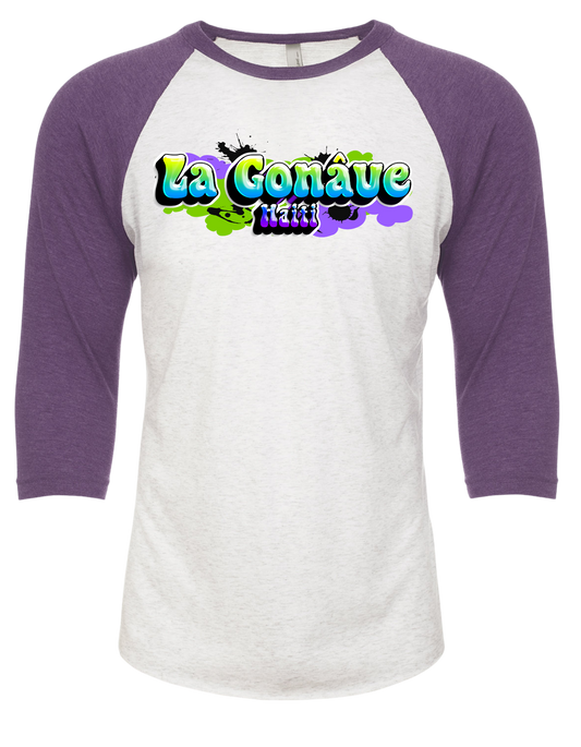 La Gonâve, Haiti. Unisex CVC Three-Quarter Sleeve Raglan Baseball T-Shirt