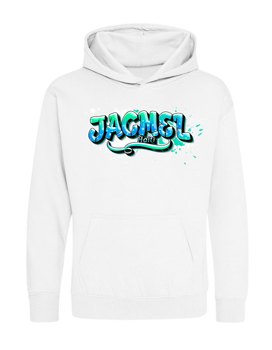 Jacmel, Haiti. Unisex Hoodie with Graffiti design!