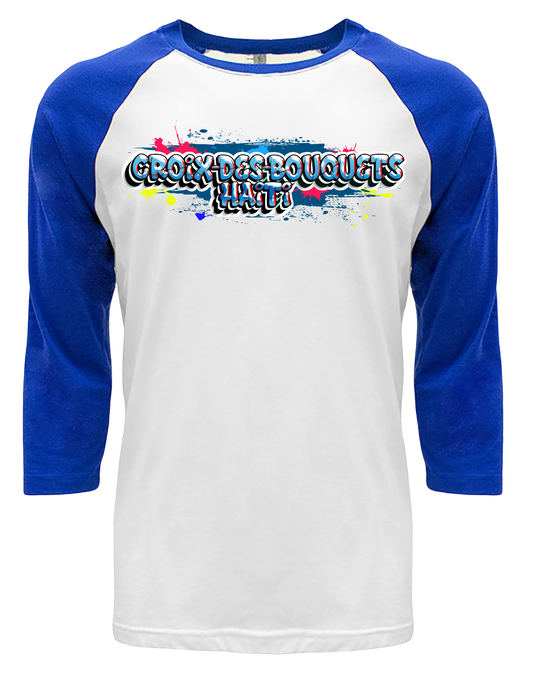 Croix-Des-Bouquets, Haiti. Unisex CVC Three-Quarter Sleeve Raglan Baseball T-Shirt