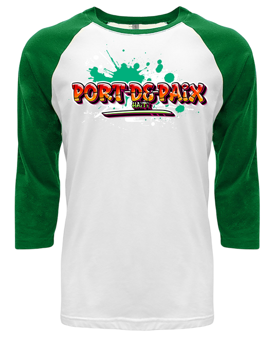 Port-de-PAix, Haiti. Unisex CVC Three-Quarter Sleeve Raglan Baseball T-Shirt