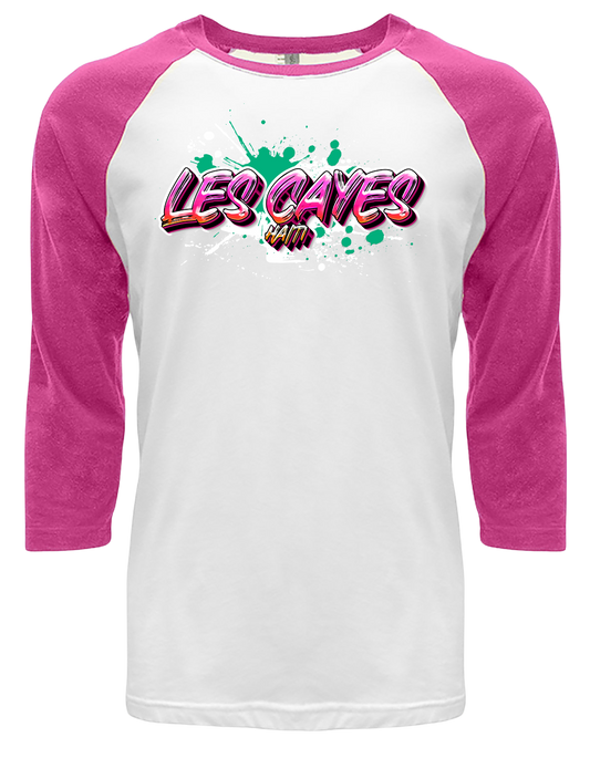 Les Cayes, Haiti. Unisex CVC Three-Quarter Sleeve Raglan Baseball T-Shirt